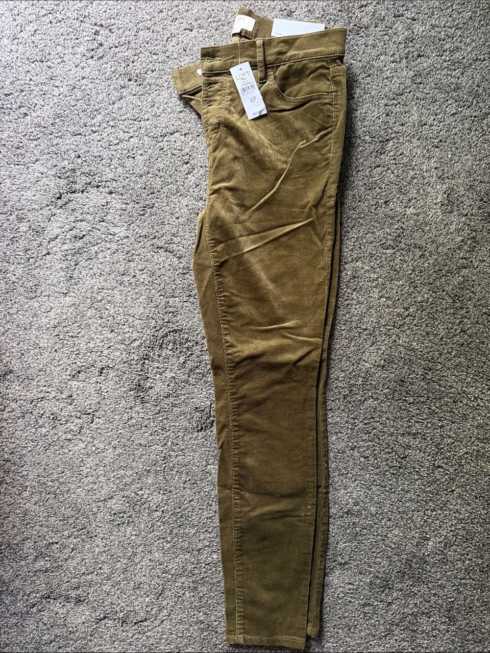 Woman’s Olive Green Slim Corduroy Pants